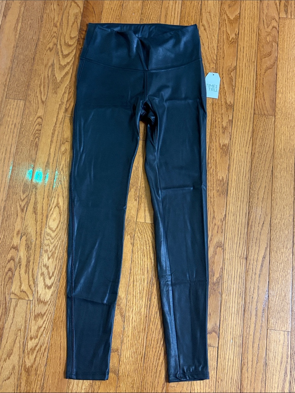 Time and Tru Black Faux Leather Leggings - High Waist Slim Fit